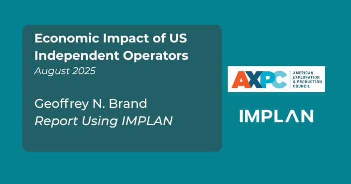 Impact of US Independent Operators Title Card - Geoffrey Brand - reports using IMPLAN