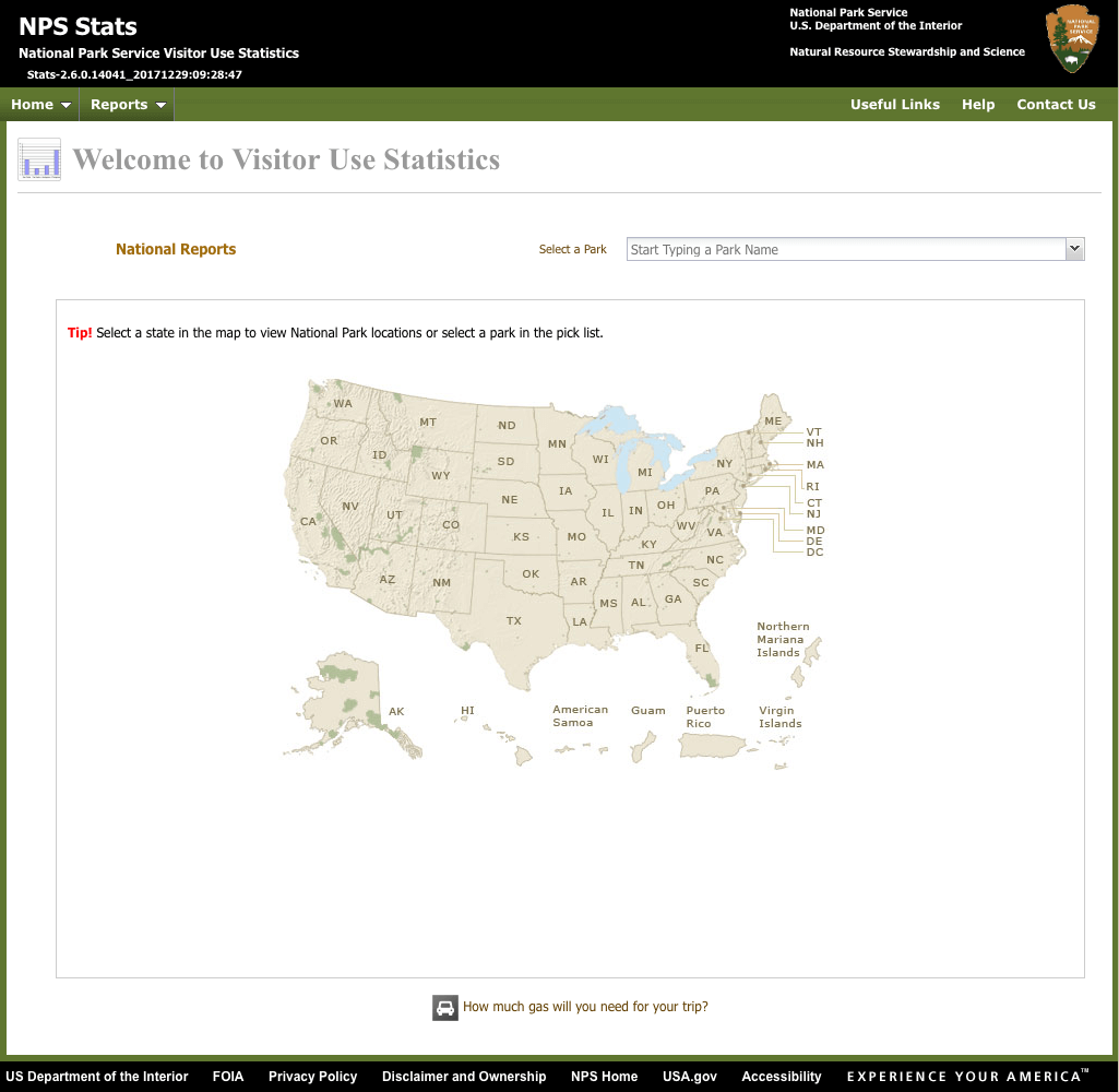 NPS Stats National Park Service Visitor Use Statistics